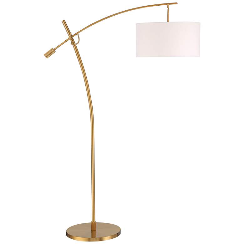 Image 2 Possini Euro Raymond Warm Gold Adjustable Boom Arc Floor Lamp