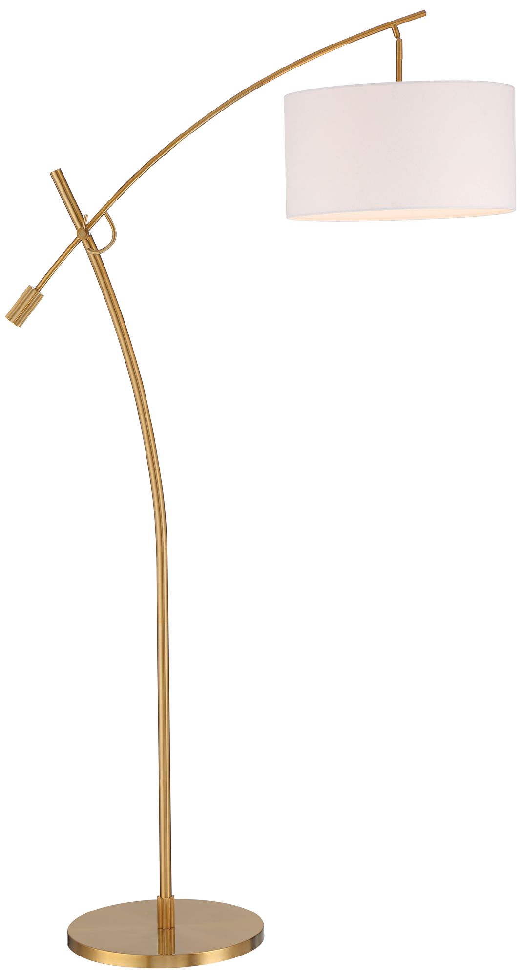 Possini Euro Raymond Warm Gold Adjustable Boom Arc Floor Lamp in scene