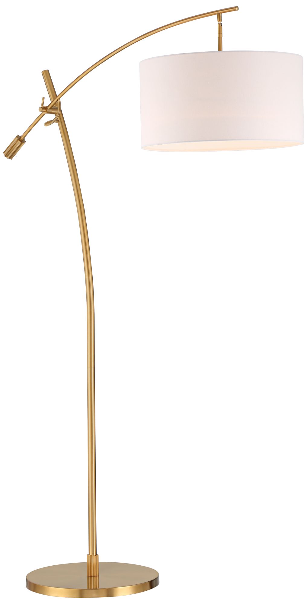 Possini Euro Raymond Warm Gold Adjustable Boom Arc Floor Lamp in scene