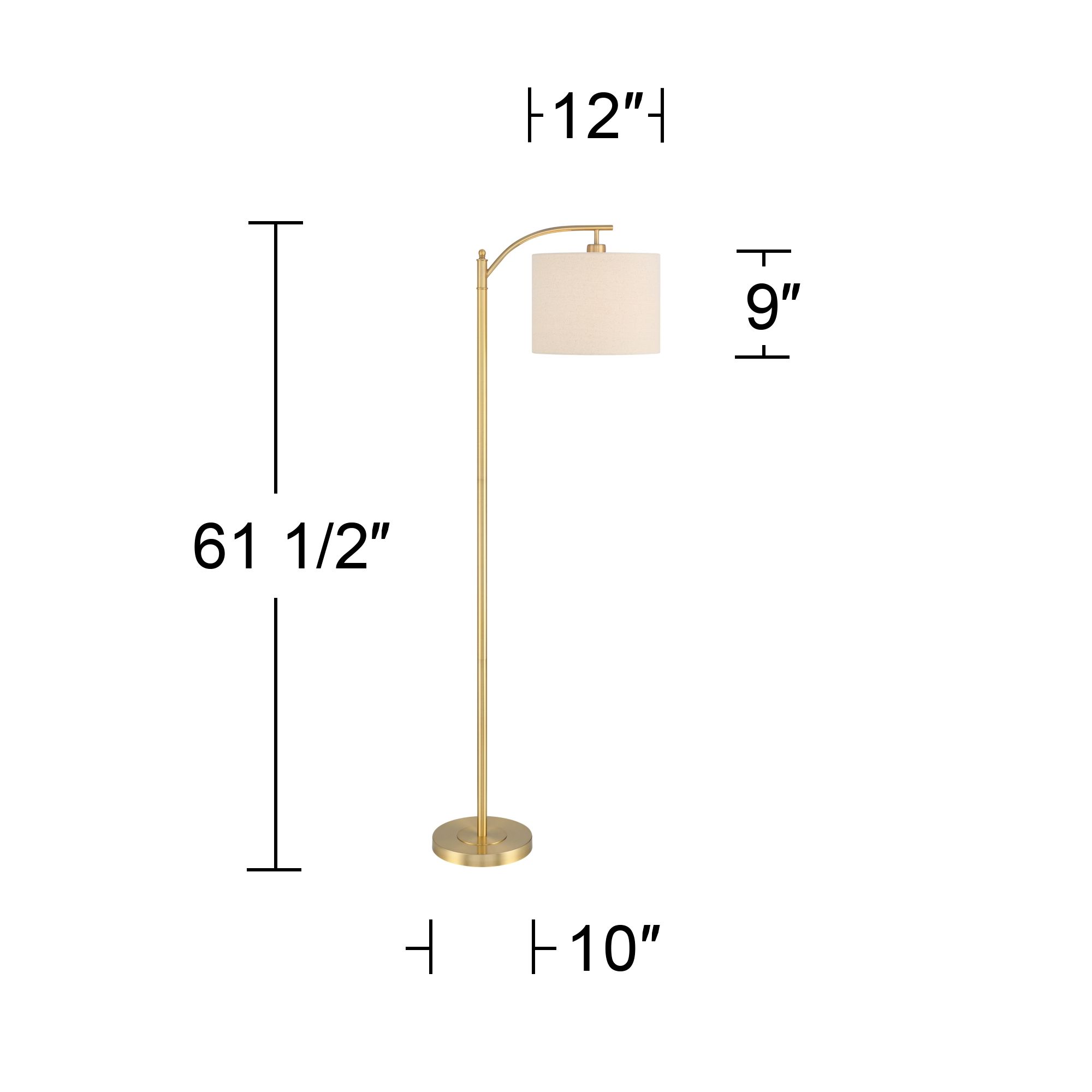 Image 7 Possini Euro Rayna 61 1/2" High Warm Gold Downbridge Floor Lamp more views
