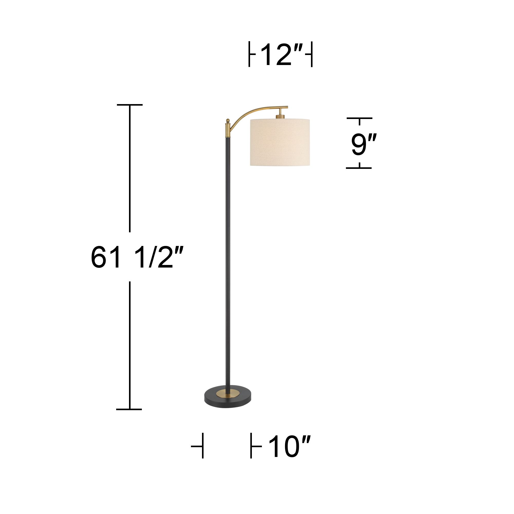 Possini Euro Rayna Black and Gold Downbridge Floor Lamps Set of 2 in scene