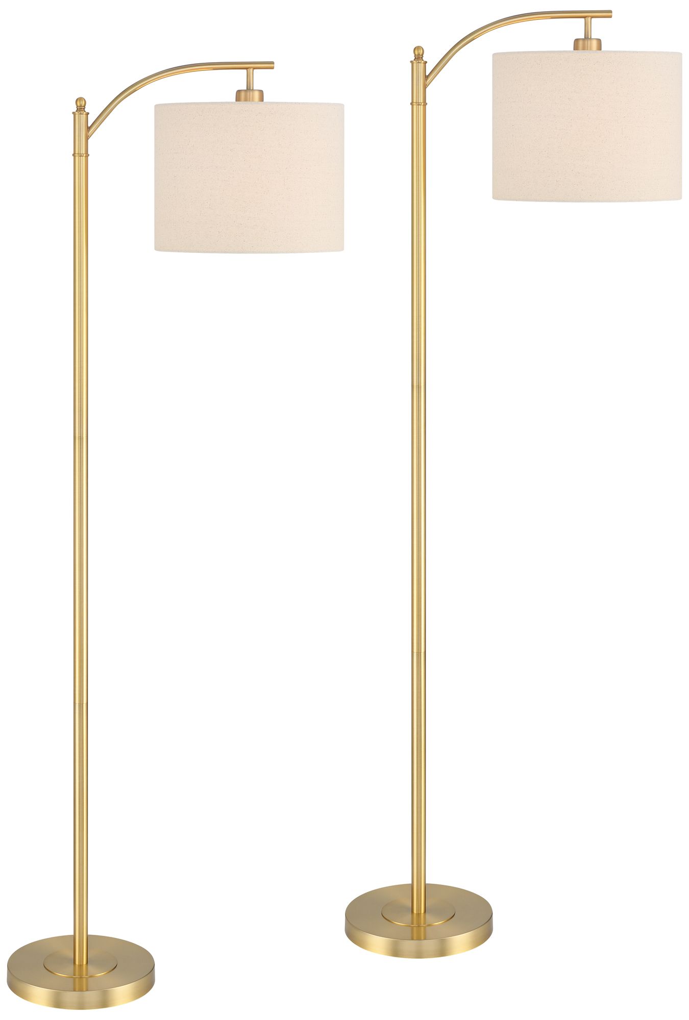 Image 2 Possini Euro Rayna Warm Gold Downbridge Floor Lamps Set of 2