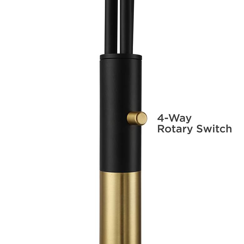 Image 5 Possini Euro Rayne 72" Warm Gold and Black 3-Light Arc Floor Lamp more views