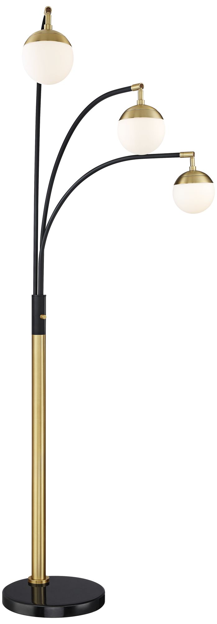 Watch A Video About the Possini Euro Rayne Warm Gold and Black 3 Light Arc Floor Lamp