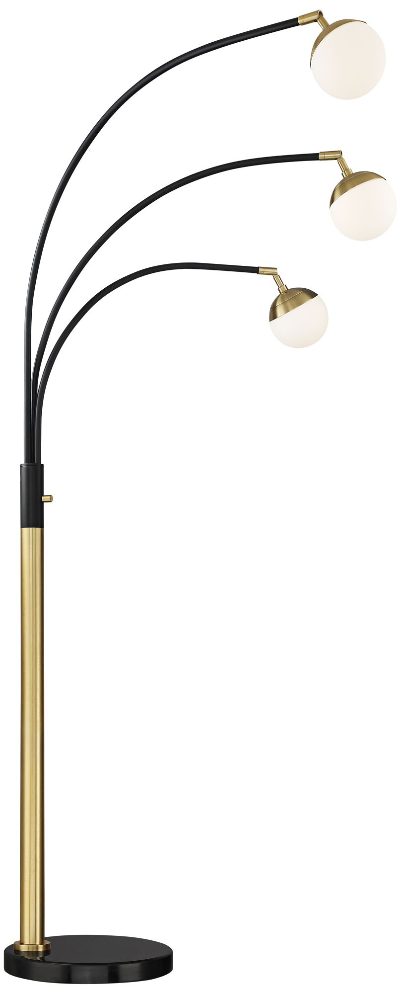 Watch A Video About the Possini Euro Rayne Warm Gold and Black 3 Light Arc Floor Lamp