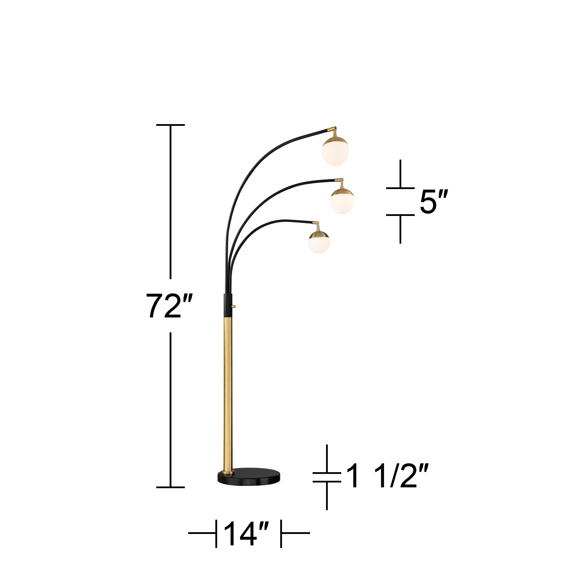 Watch A Video About the Possini Euro Rayne Warm Gold and Black 3 Light Arc Floor Lamp