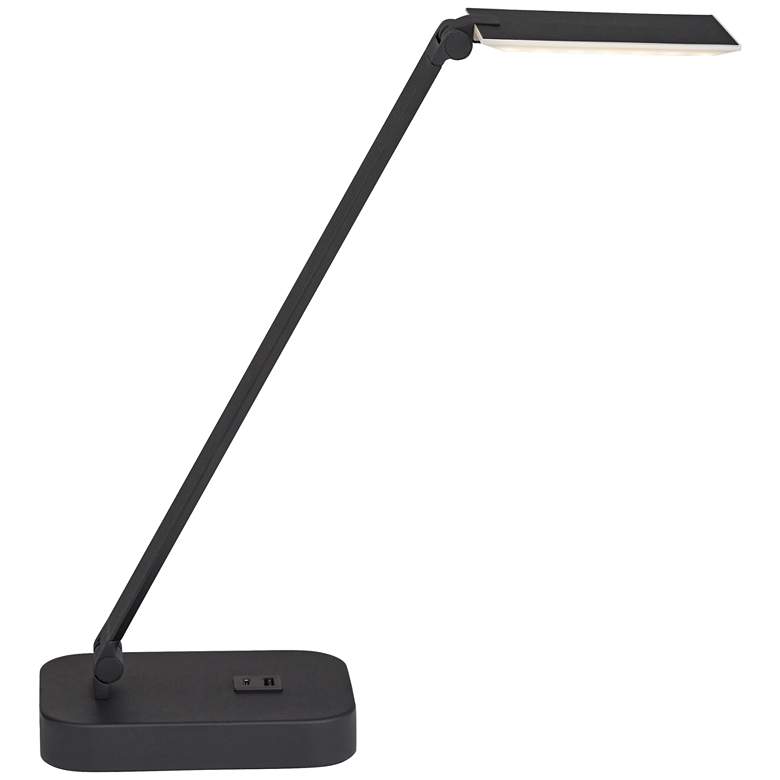 Image 2 Possini Euro Rayven Adjustable Height Black Finish LED USB Desk Lamp