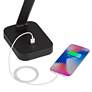3_Possini Euro Rayven Adjustable Height Black Finish LED USB Desk Lamp more views