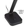 4_Possini Euro Rayven Adjustable Height Black Finish LED USB Desk Lamp more views