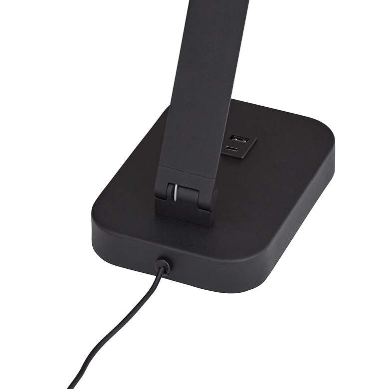 Image 5 Possini Euro Rayven Adjustable Height Black Finish LED USB Desk Lamp more views
