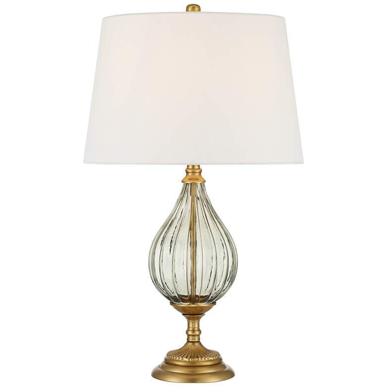 Image 3 Possini Euro Rebecca 29" High Smoked Glass Teardrop Glass Table Lamp