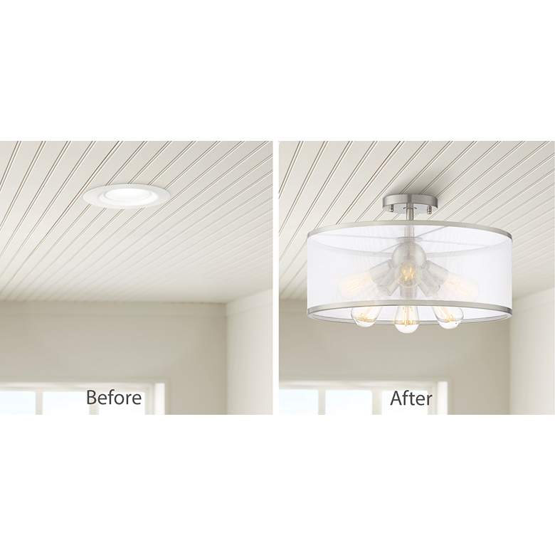 Image 3 Possini Euro Recessed Converter Kit with Taur 18 inch LED Ceiling Light more views