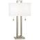 Possini Euro Rectangle 30" Brushed Nickel Modern Lamp with Dimmer