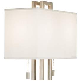 Image3 of Possini Euro Rectangle 30" Brushed Nickel Modern Lamp with Dimmer more views