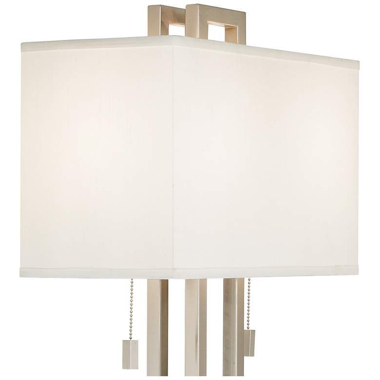 Image 3 Possini Euro Rectangle 30" Brushed Nickel Modern Lamp with Dimmer more views
