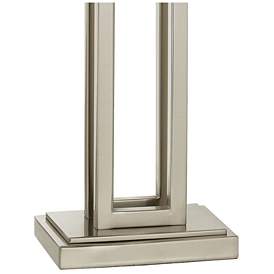 Image4 of Possini Euro Rectangle 30" Brushed Nickel Modern Lamp with Dimmer more views