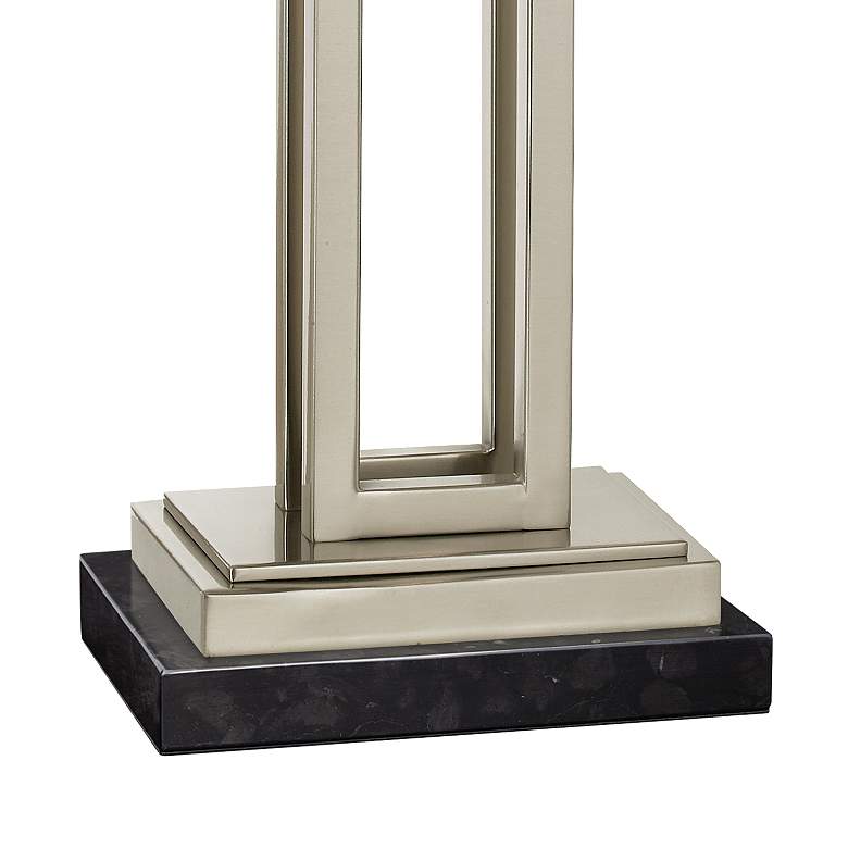 Image 4 Possini Euro Rectangle 30" Nickel Table Lamp with Black Marble Riser more views