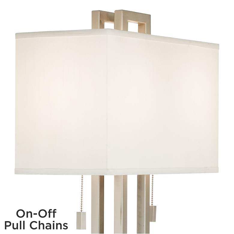 Image 3 Possini Euro Rectangle 30" Nickel Table Lamp with Clear Acrylic Riser more views