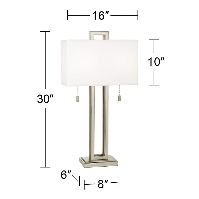 Image 6 Possini Euro Rectangle 30" Nickel Table Lamp with Clear Acrylic Riser more views