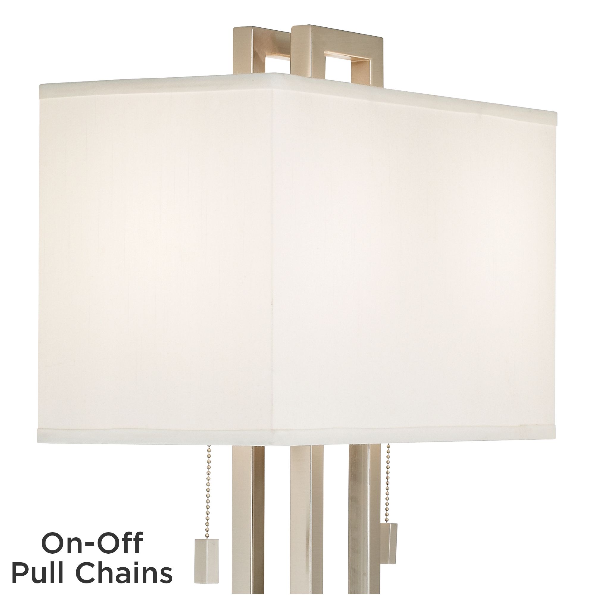 Image 3 Possini Euro Rectangle 30" Nickel Table Lamp with Black Marble Riser more views