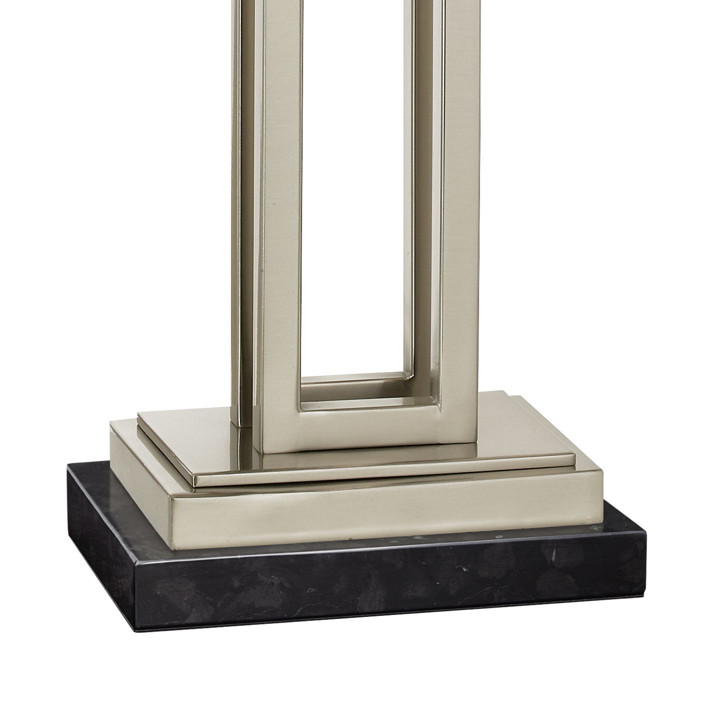 Image 4 Possini Euro Rectangle 30" Nickel Table Lamp with Black Marble Riser more views