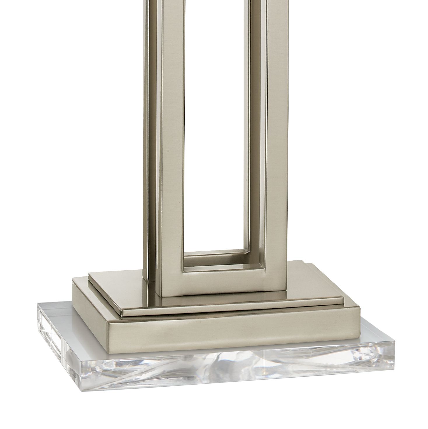 Image 4 Possini Euro Rectangle 30" Nickel Table Lamp with Clear Acrylic Riser more views