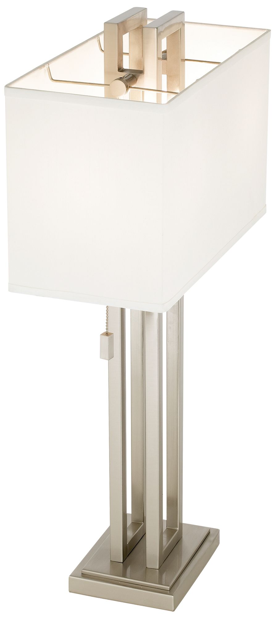 Image 5 Possini Euro Rectangle 30" Nickel Table Lamp with Clear Acrylic Riser more views