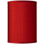 1_Possini Euro Red Faux Silk Dupioni Cylinder Lamp Shade 8x8x11 (Spider)