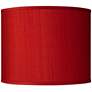 Possini Euro Red Faux Silk Dupioni Drum Lamp Shade 14x14x11 (Spider)