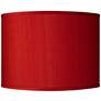 Possini Euro Red Faux Silk Dupioni Drum Lamp Shade 15.5x15.5x11 (Spider)