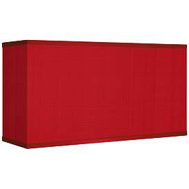 Image1 of Possini Euro Red Textured Faux Silk Rectangular Shade 8/17x8/17x10