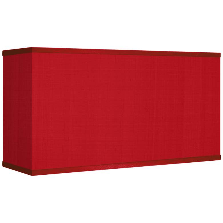Image 1 Possini Euro Red Textured Faux Silk Rectangular Shade 8/17x8/17x10