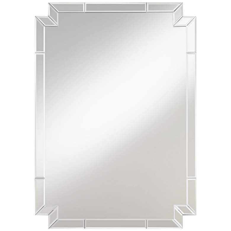 Image 2 Possini Euro Redi 26 inch x 36 inch Cut Corner Edge Wall Mirror