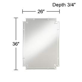 Image5 of Possini Euro Redi 26" x 36" Cut Corner Edge Wall Mirror more views