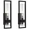 Possini Euro Reed 21" High Sand Black Outdoor Wall Light Set of 2