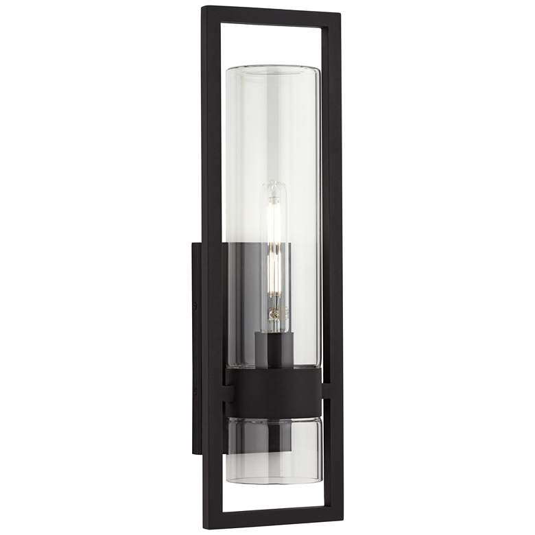 Image 2 Possini Euro Reed 21" High Sand Black Outdoor Wall Light