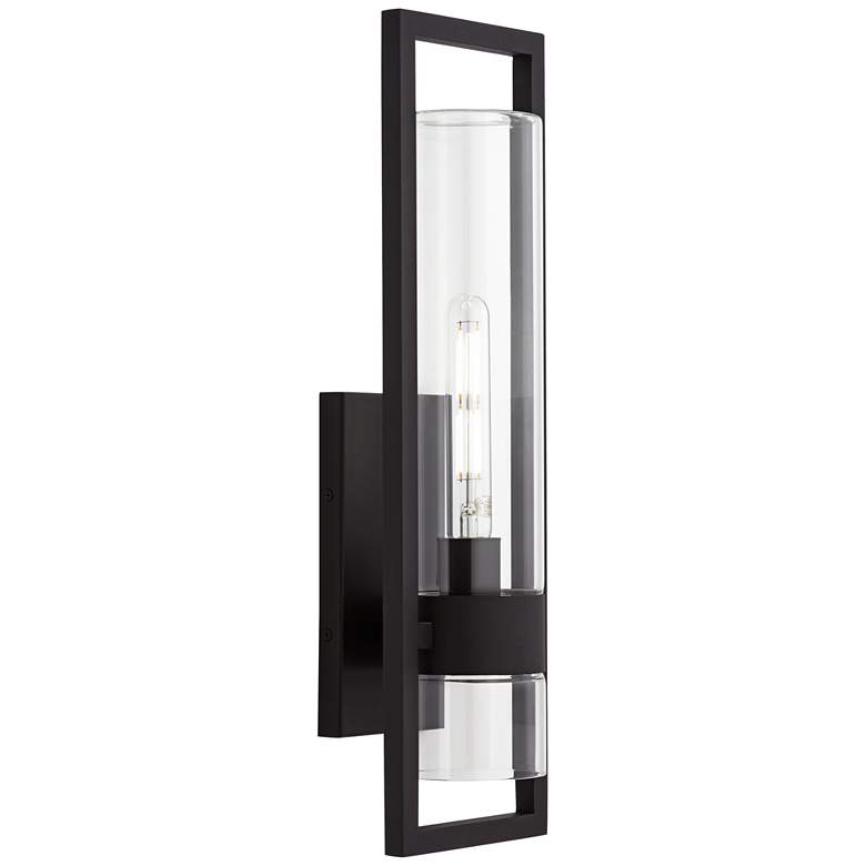 Image 6 Possini Euro Reed 21" High Sand Black Outdoor Wall Light more views