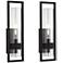 Possini Euro Reed 21" High Sand Black Wall Sconce Set of 2