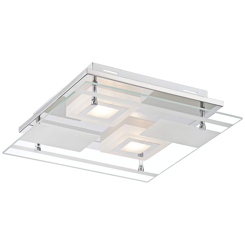 Image 2 Possini Euro Reese 13 1/2" Wide Modern Glass LED Ceiling Light