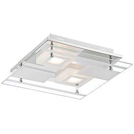 Image2 of Possini Euro Reese 13 1/2" Wide Modern Glass LED Ceiling Light