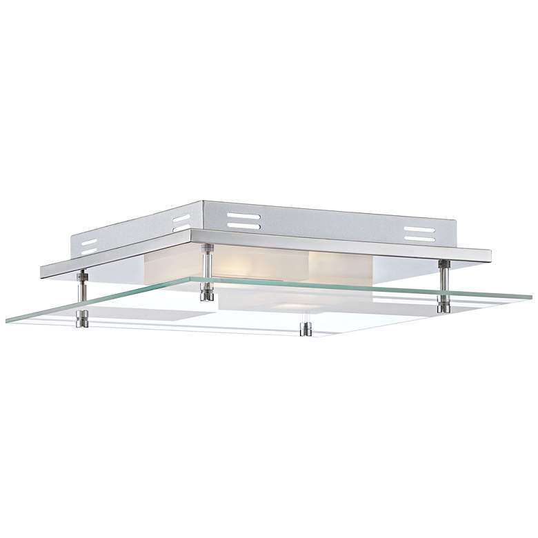 Image 3 Possini Euro Reese 13 1/2 inch Wide Modern Glass LED Ceiling Light more views