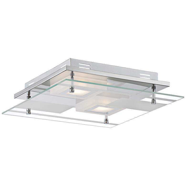 Image 4 Possini Euro Reese 13 1/2" Wide Modern Glass LED Ceiling Light more views