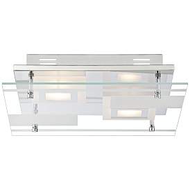 Image5 of Possini Euro Reese 13 1/2" Wide Modern Glass LED Ceiling Light more views