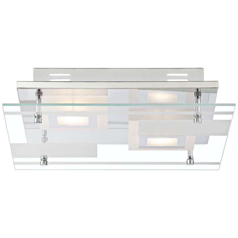 Image 5 Possini Euro Reese 13 1/2" Wide Modern Glass LED Ceiling Light more views