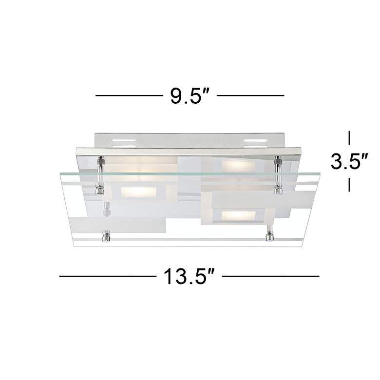 Image 6 Possini Euro Reese 13 1/2" Wide Modern Glass LED Ceiling Light more views