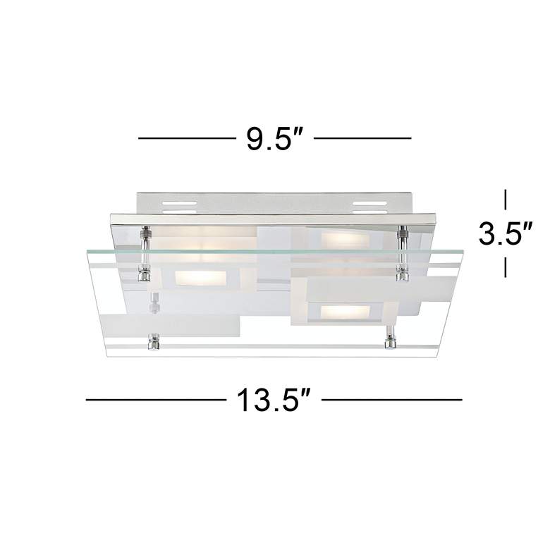 Image 6 Possini Euro Reese 13 1/2 inch Wide Modern Glass LED Ceiling Light more views