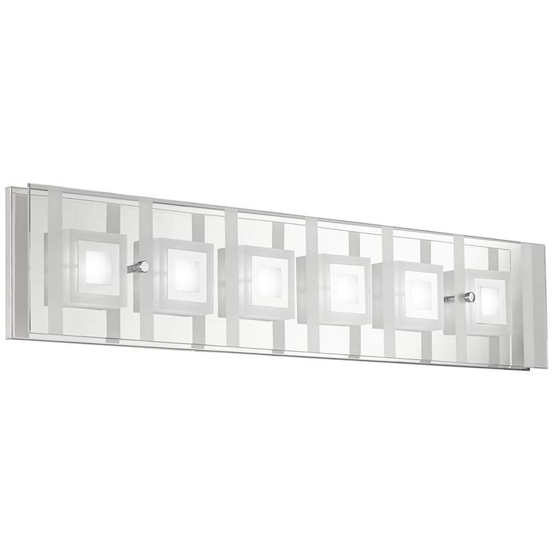 Image 2 Possini Euro Reese 28 1/4" Wide 6-Light Glass LED Bath Light