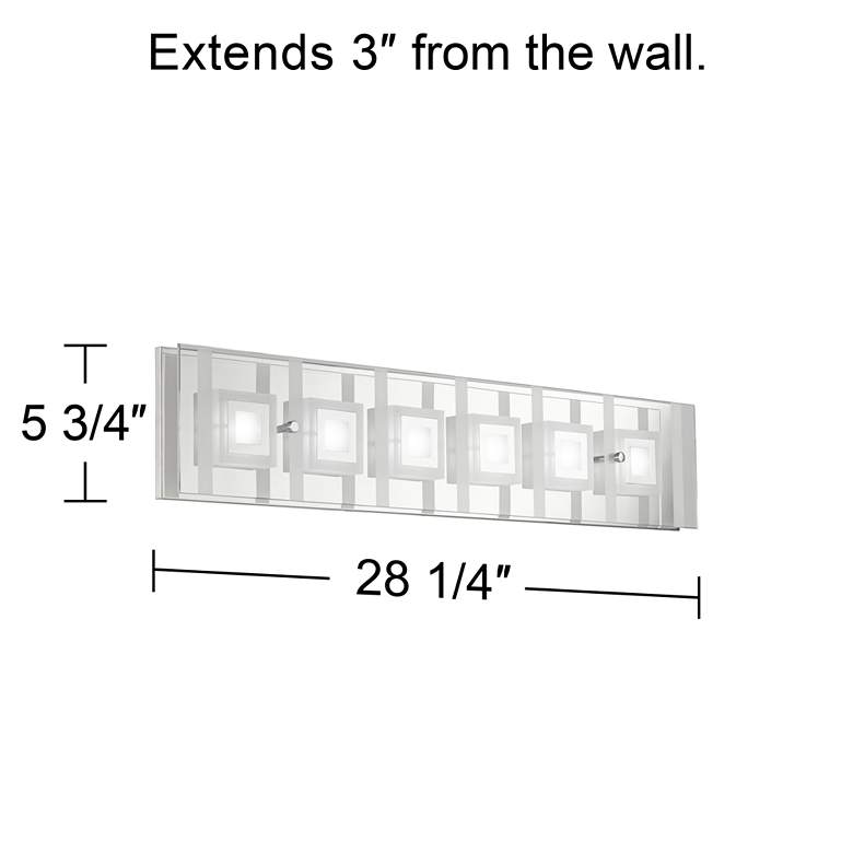 Image 5 Possini Euro Reese 28 1/4" Wide 6-Light Glass LED Bath Light more views