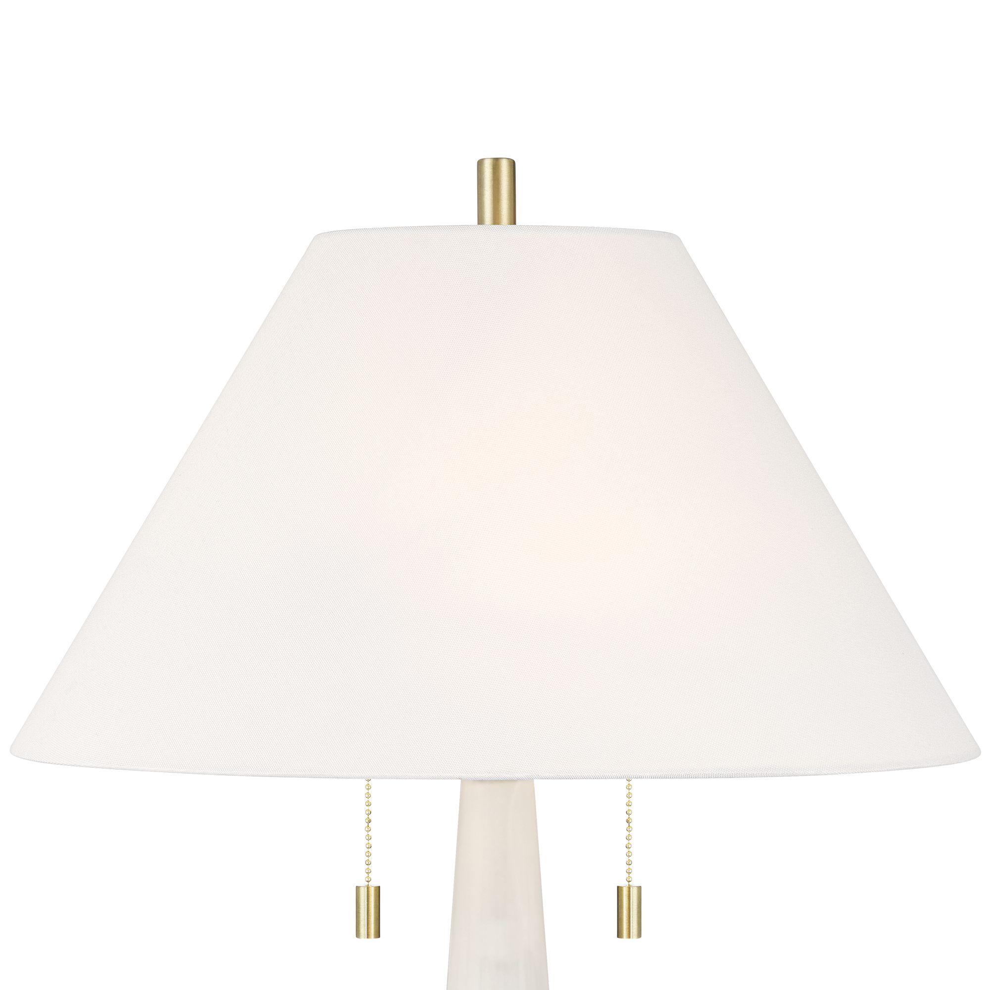 Image 2 Possini Euro Regina 33" High White Glass 2-Light Table Lamp Set of 2 more views