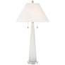 2_Possini Euro Regina 33" High White Glass 2-Light Table Lamp